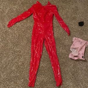 Red bodysuit open back